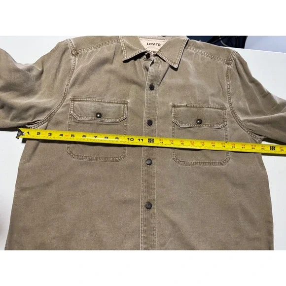 Levi's Copper Clothing Button Down Shirt Jacket Mens Medium Tan Cotton - Picture 6 of 13